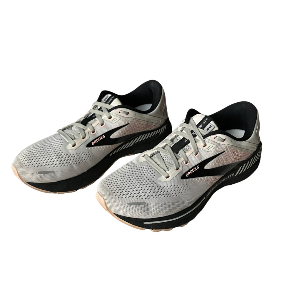 Brooks Adrenaline GTS 22 Women Gray Rose Black Running Sneakers Size 10.5 W - Picture 4 of 14